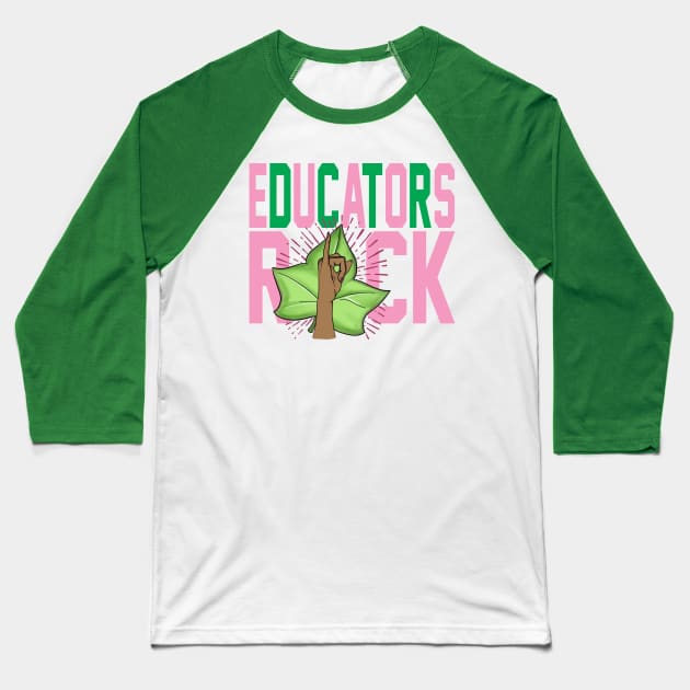 AKA Educators Rock Baseball T-Shirt by Pretty Phoxie LLC